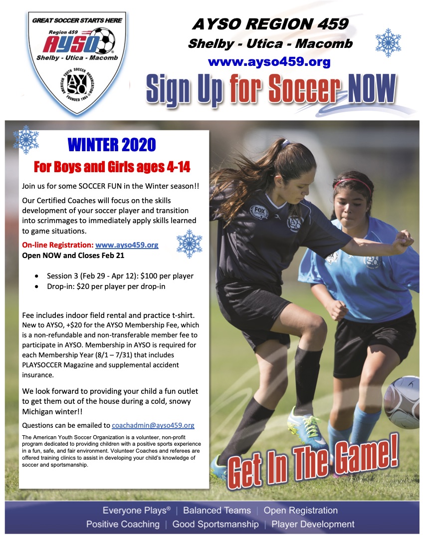 Ayso indoor soccer Clearance