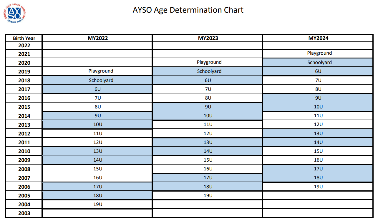 AGE GROUP CHART
