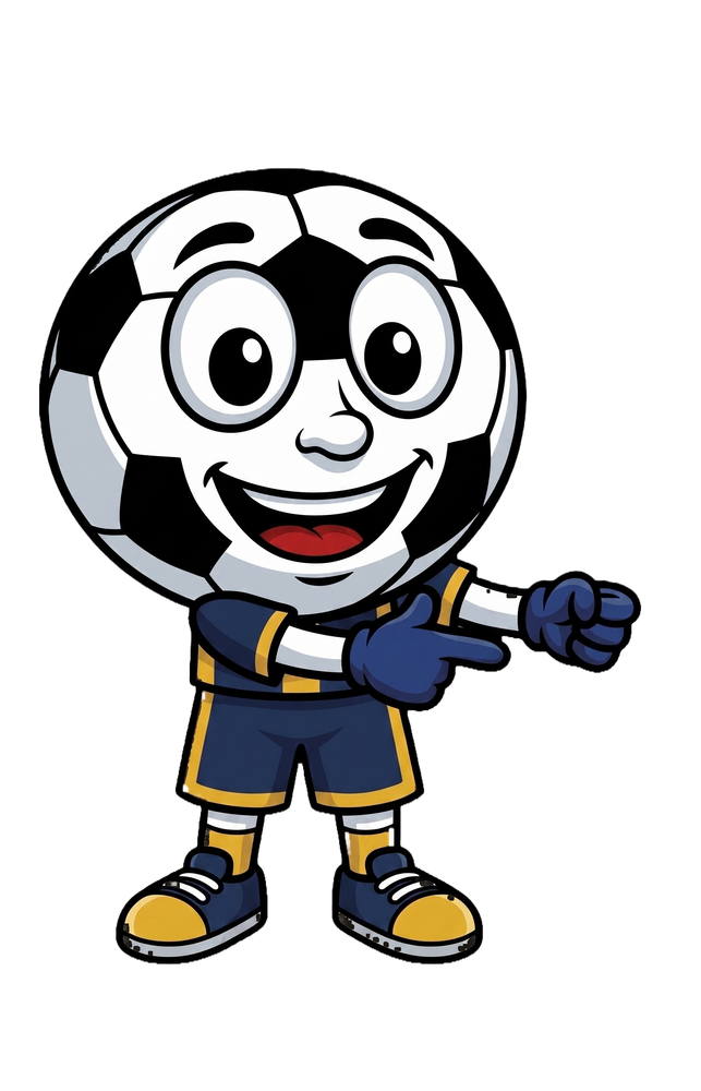Champ, the AYSO Region 84 Mission Viejo Extra Play mascot, a friendly soccer-ball character welcoming families to the region's competitive youth soccer tryout program