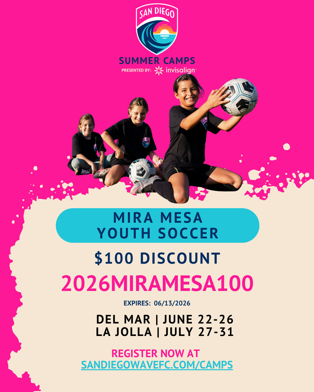 San Diego Wave FC Summer Camp Flyer
