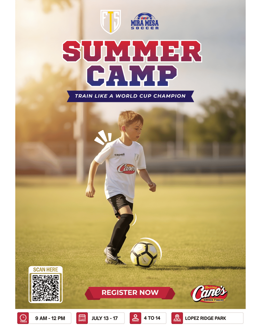 First Touch Soccer Summer Camp Flyer