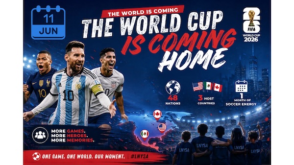 The World Cup is coming home promotional image for LNYSA families