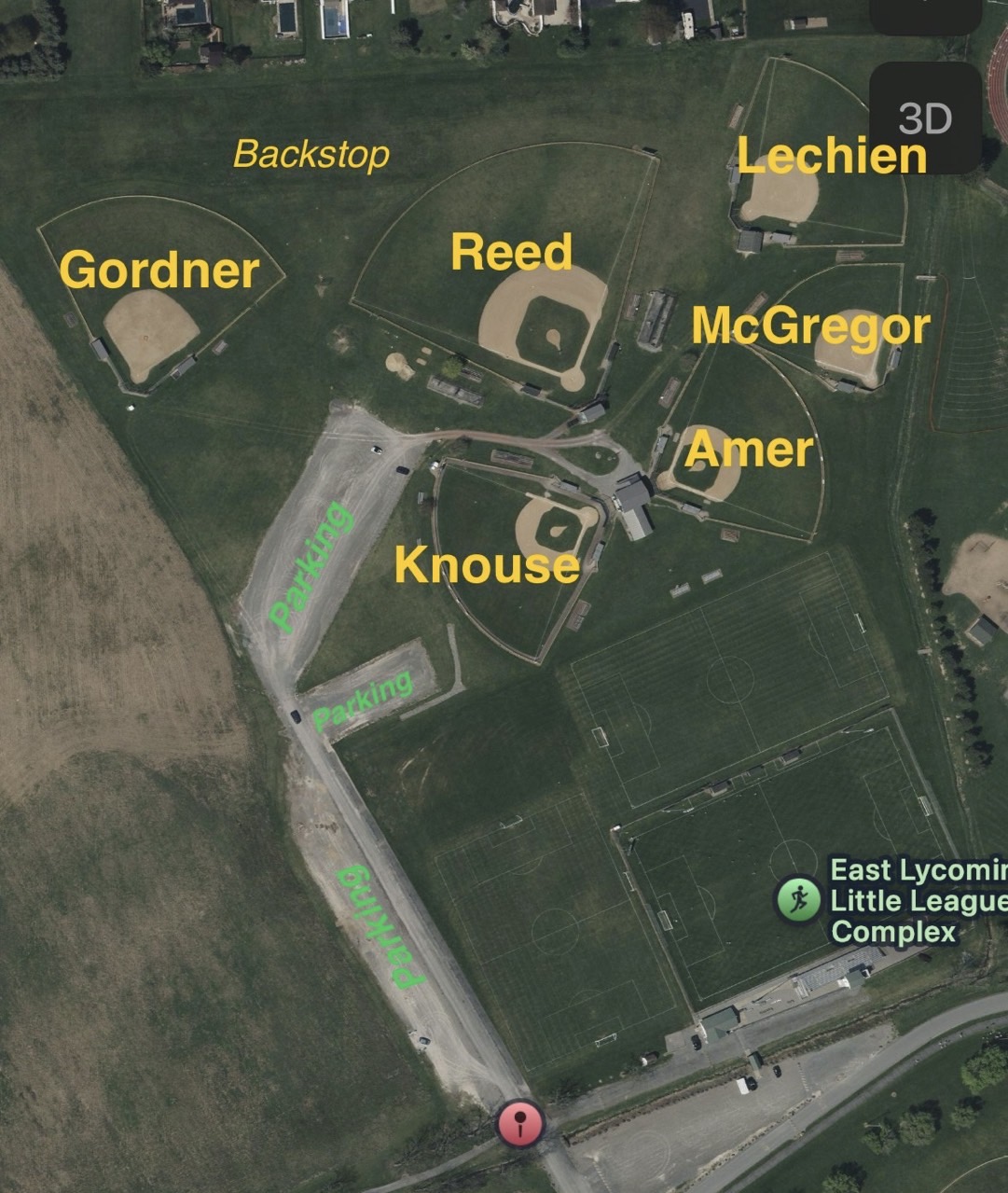 Map with field names of ELLL fields