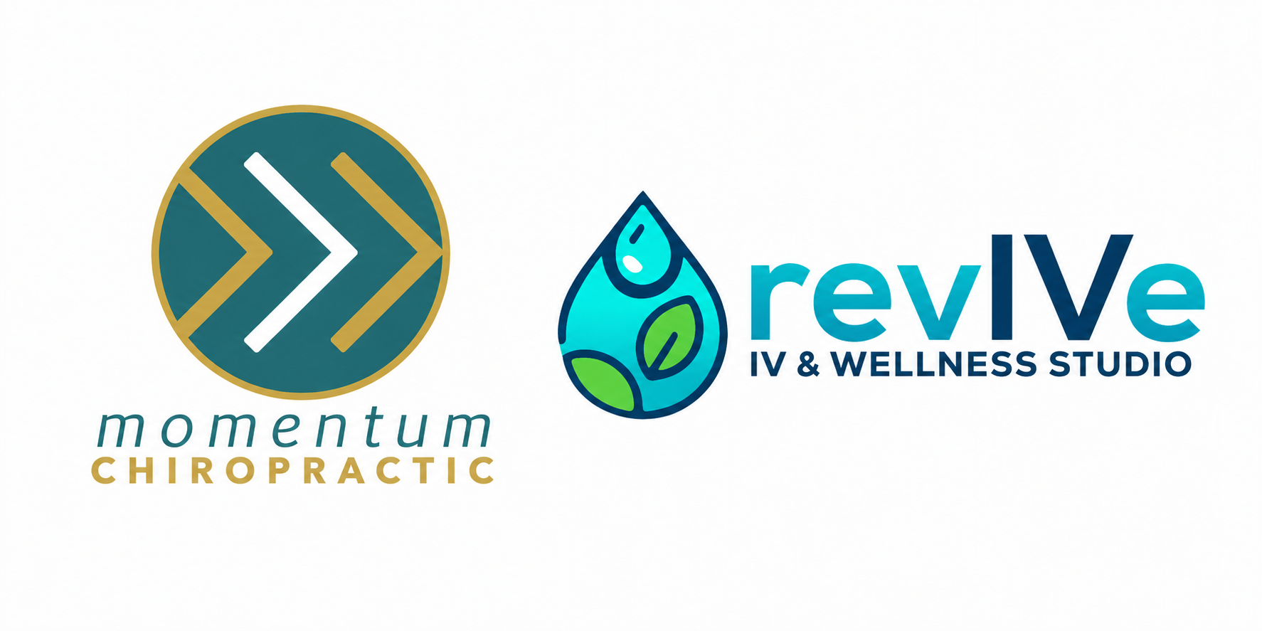 Momentum Chiropractic and RevIVe IV Logos