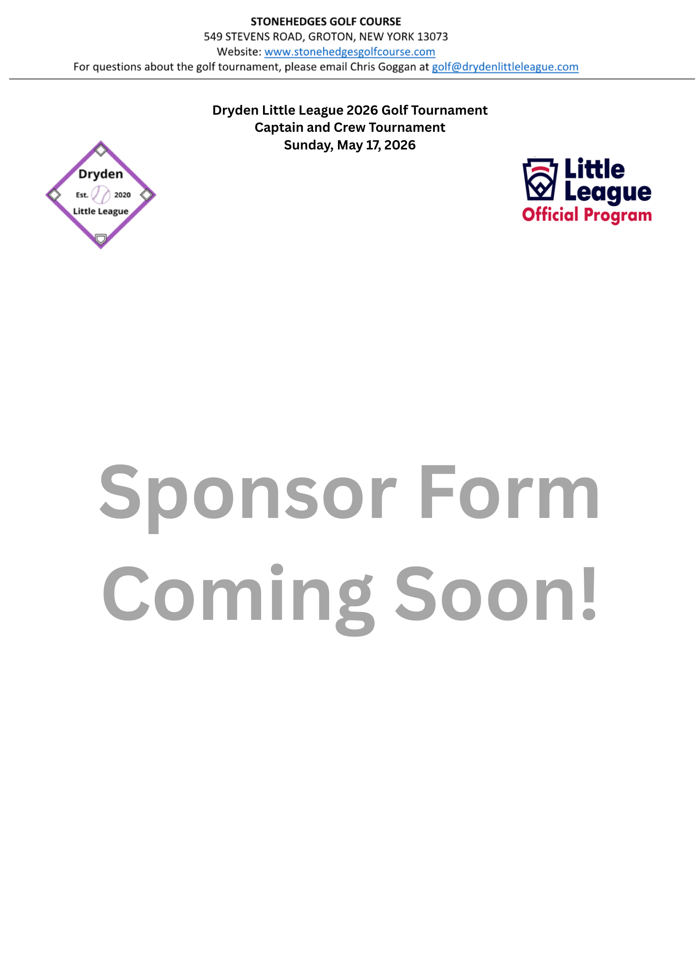 sponsor Form Preview