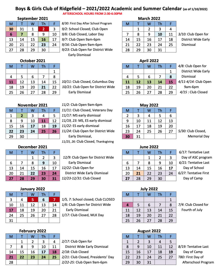 Tcnj 2022 Calendar 2021/2022 Calendar