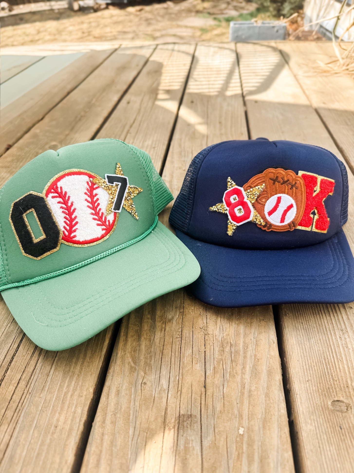 Parent and Player Wearing Custom Hats