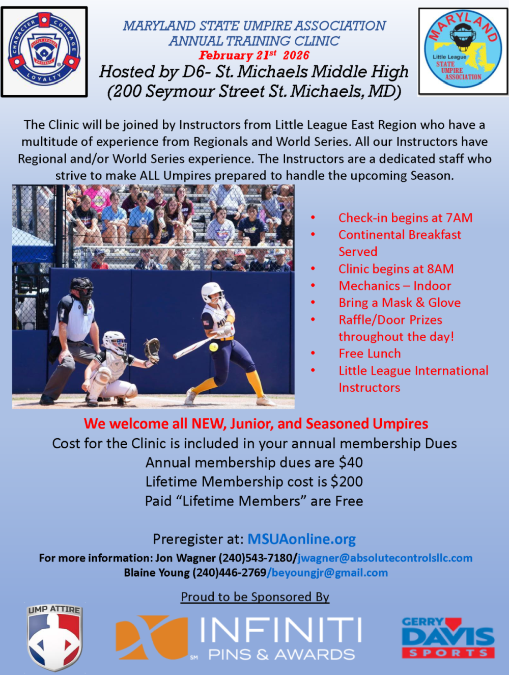 2026 MSUA Umpire Clinic Flyer